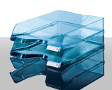 Briefablage VIVA, DIN A4/C4, mit Clip, hochglänzend 5er Pack Farbe: transparent-blau