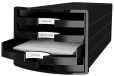HAN Schubladenbox IMPULS 2.0 – innovatives, attraktives Design in höchster Qualität. Mit 4 offenen Schubladen für DIN A4/C4, schwarz, 1013-13