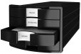 HAN Schubladenbox IMPULS 2.0 – innovatives, attraktives Design in höchster Qualität. Mit 4 geschlossenen Schubladen für DIN A4/C4, schwarz, 1012-13
