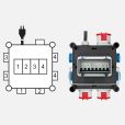 Brennenstuhl 1153690400 Kompakter Gummi-Stromverteiler/Gummiverteiler (2m Kabel, 2xCEE 400V/16A, 1x CEE 400V/32A, 4X 230V/16A, Baustelleneinsatz und ständigen Einsatz im Freien, Made in Germany)