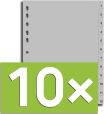Durable Register für DIN A4, volldeckend (10er Pack - grau, 1-12)