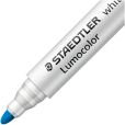 Staedtler Lumocolor 351 WP6 Whiteboard-Marker, Rundspitze ca. 2 mm Linienbreite, Set mit 6 Farben (1 Etui + Whiteboardschwamm)