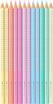Faber-Castell 201910 - Buntstifte Set Sparkle Pastell 12-teilig, im Metalletui, dreikant, bruchsicher
