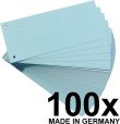 Exacompta Original Falken 100er Pack Karton-Trennstreifen. Made in Germany. 10,5 x 24 cm blau Trennlaschen Trennblätter Ordner Register Blauer Engel