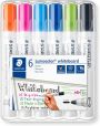 STAEDTLER whiteboard Marker Lumocolor, Linienbreite 2,00 mm, schnelltrocknend, geruchsarm, lange Lebensdauer, blockierte Spitze, 6 whiteboard Marker in aufstellbarer STAEDTLER box, 351 WP6-1