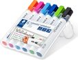 STAEDTLER whiteboard Marker Lumocolor, Linienbreite 2,00 mm, schnelltrocknend, geruchsarm, lange Lebensdauer, blockierte Spitze, 6 whiteboard Marker in aufstellbarer STAEDTLER box, 351 WP6-1