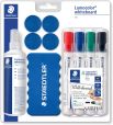 STAEDTLER Whiteboard-Set Lumocolor, praktische Grundausstattung für Whiteboards mit Marker, Wischer, Reinigungsspray und Haftmagneten, hohe Qualität Made in Germany, 613 S