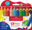 FABER-CASTELL 110624 - Buntstifte Set Grippy, 10 Malstifte für Kleinkinder ab 2 Jahren, 3in1 Stifte Set