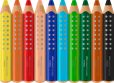 FABER-CASTELL 110624 - Buntstifte Set Grippy, 10 Malstifte für Kleinkinder ab 2 Jahren, 3in1 Stifte Set