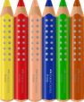 FABER-CASTELL 110630 - Buntstifte Set Grippy, 6 Malstifte für Kleinkinder ab 2 Jahren, 3in1 Stifte Set