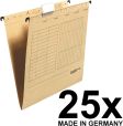 Original Falken 25er Pack Hängemappe UniReg. Made in Germany. Aus Recycling-Karton für DIN A4 seitlich offen braun Blauer Engel ideal für die lose Blatt-Ablage im Büro und der Behörde