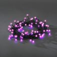 Konstsmide 3691-457 LED Globelichterkette, runde Dioden, 80 purpurfarbene Dioden, 24V Außentrafo, schwarzes Kabel