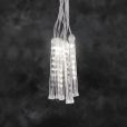 Konstsmide 2765-103 LED Leuchtstäbe Lichtervorhang, 6 Stäbe, funkelnder Schneeeffekt, 60 warm weiße Dioden, 9V Außentrafo, transparentes Kabel