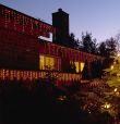 Konstsmide 2725-002 - Eisregen Lichtervorhang, 200 klare Birnen, 24V Außentrafo, weißes Kabel