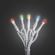Konstsmide 3812-502 - Micro LED Lichterkette, gefrostet, 120 bunte Dioden, 30V Außentrafo, weißes Kabel