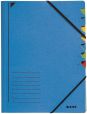 Leitz 3907 Ordnungsmappe - 7 Fächer, A4, Pendarec-Karton (RC), 430 g/qm, blau