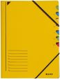 Leitz 3907 Ordnungsmappe - 7 Fächer, A4, Pendarec-Karton (RC), 430 g/qm, gelb