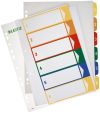 Leitz 1292 Zahlenregister - PP, blanko, bedruckbar, A4 Überbreite, 6 Blatt, farbig