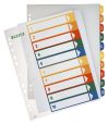 Leitz 1293 Zahlenregister - PP, blanko, bedruckbar, A4 Überbreite, 10 Blatt, farbig