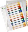 Leitz 1294 Zahlenregister - PP, blanko, bedruckbar, A4 Überbreite, 12 Blatt, farbig