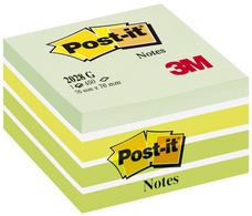 Post-it Haftnotiz-Würfel, 76 x 76 mm, Pastell-Grüntöne