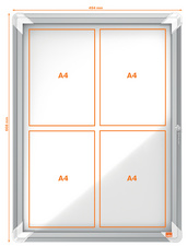 nobo Schaukasten, Metall-Rückwand, Innenbereich, 9 x DIN A4