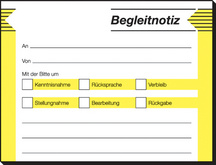 sigel Haftformular Begleitnotiz, 100 x 75 mm, 50 Blatt