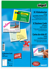 sigel Visitenkarten 3C, 85 x 55 mm, 210 g/qm, hochweiß