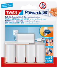 tesa Powerstrips Kabel-Clip, weiß