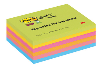 Post-it Meeting Notes Super Sticky, 152 x 203 mm, 4-farbig