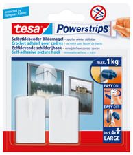 tesa Powerstrips Bilder-Nagel, weiß, Haltekraft: max. 1 kg