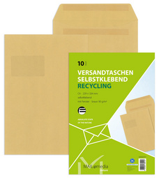 MAILmedia Versandtasche Natron braun, C4, mit Fenster