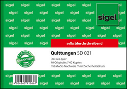 sigel Formularbuch Quittung, mit MwSt.-Nachweis, A6 quer