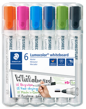STAEDTLER 351 WP6 Lumocolor Whiteboard-Marker 351, 6er Etui Rundspitze