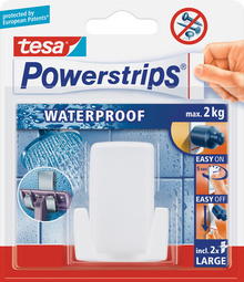 tesa Powerstrips Rasierhalter WAVE WATERPROOF, weiß