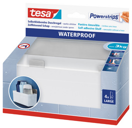 tesa Powerstrips Aufbewahrungs-Korb WATERPROOF, klein