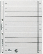 LEITZ Trennblätter, A4 Überbreite, Kraftkarton 200g/qm, grau