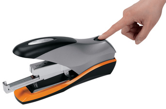 Rexel Flachheftgerät Optima 70, schwarz/silber/orange