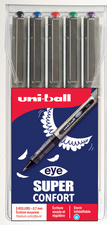 uni-ball Tintenroller eye fine UB-157, 5er Etui, sortiert