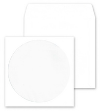MAILmedia CD-/DVD-Papiertaschen, mit Fenster, Offset weiß