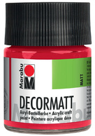 Marabu Acrylfarbe Decormatt, karminrot, 50 ml, im Glas