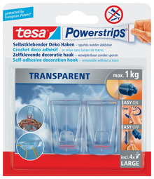 tesa Powerstrips DECO-HAKEN XL, Haltekraft: max. 1,0 kg