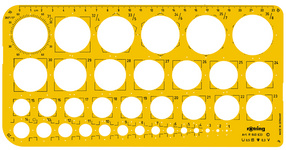 rotring Kreisschablone 1 - 36mm, Radien 6,10,16,20 mm