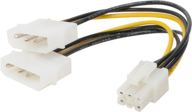 shiverpeaks BASIC-S Y-Stromkabel, 6 Pol PCI Express Kupplung
