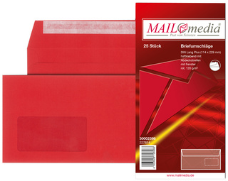 MAILmedia Briefumschlag, C6/5, mit Fenster, rot