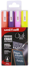 uni-ball Kreidemarker Chalk PWE-5M, 4er-Etui,farbig sortiert