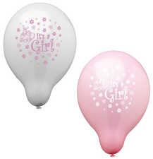 PAPSTAR Luftballons Its a Girl, rosa/weiß sortiert