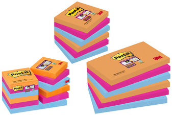 Post-it Haftnotizen Super Sticky Notes, 48 x 48 mm, 3-farbig