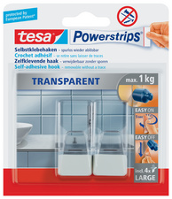 tesa Powerstrips Haken LARGE Transparent, transparent /chrom