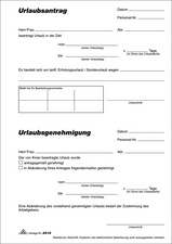 RNK Verlag Vordruck Urlaubsantrag, Block, DIN A5